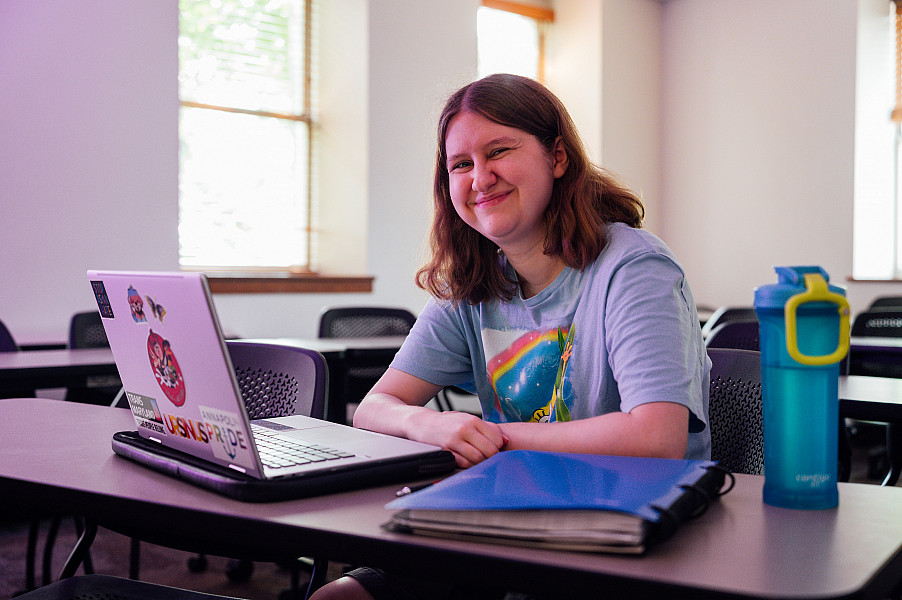 Maxwell Seebold '27 working as a 2025 Summer Fellow