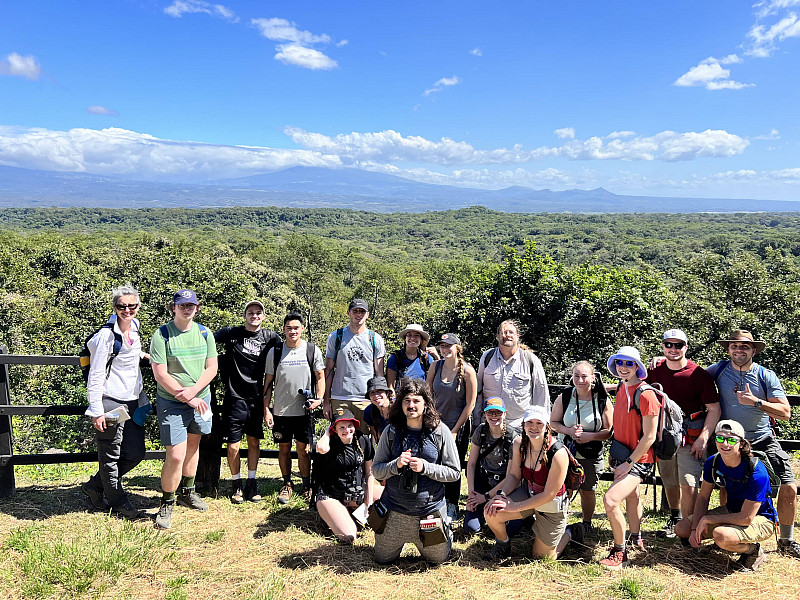 Gallery 3: Group photo in front of the volcano we hike tomorrow