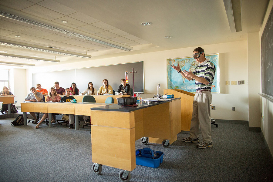 Dr. Mark Ellison uses colorful, thought-provoking, and even explosive demonstrations to teach general chemistry and physical chemistry.