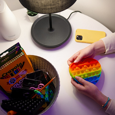 A sensory Room is available to students in the ISS offices