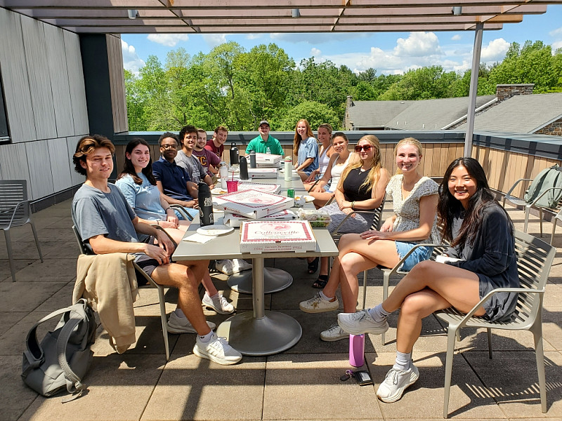 The Heart and Muscle Metabolism (HaMM) research laboratory enjoying an end of the year lunch on IDC rooftop terrace.
