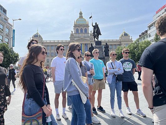 Economies in Transition Study Abroad photo with group of Ursinus students