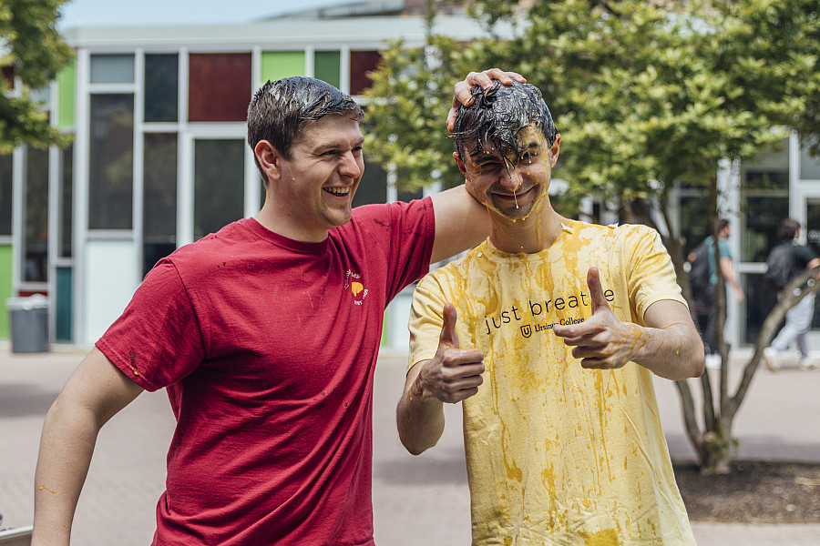 The brothers of Phi Kappa Sigma present Crack-a-Skull on April 2024 in Olin Plaza. Fundraisers for clubs and Organizations are often held...