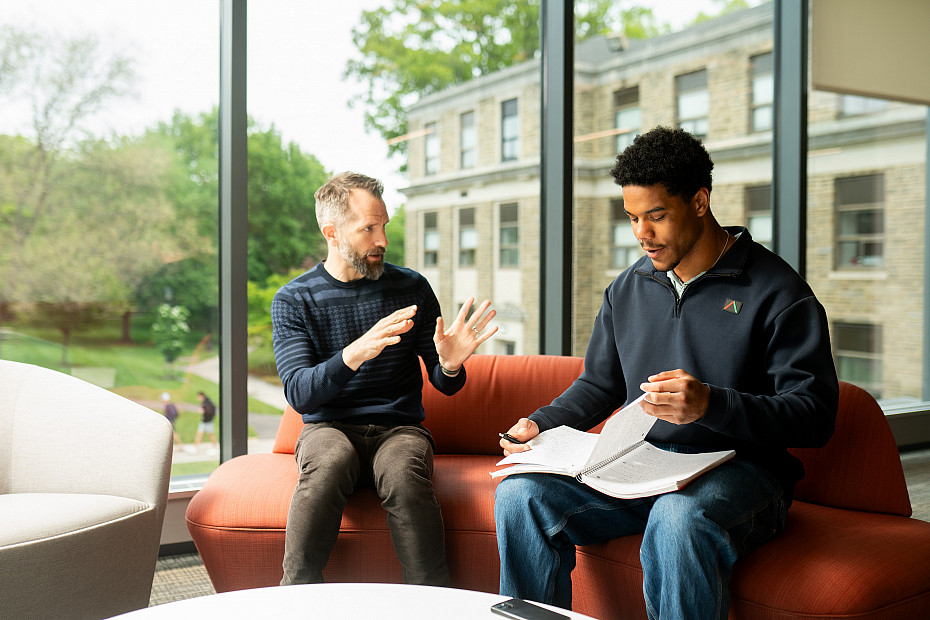 Nick Scoville Math and Computer Science with student in IDC