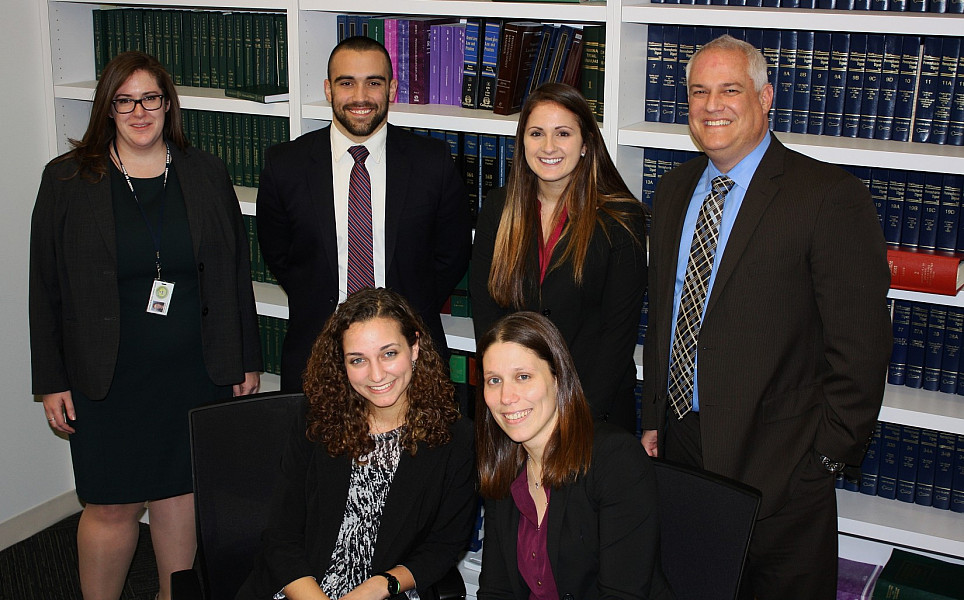 Students on their externship with the Bucks County District Attorney's Office.