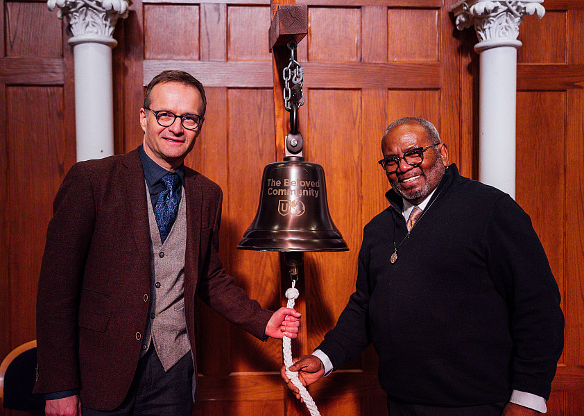 Gundolf Graml with Collegeville Mayor Ace at MLK Interfaith Ceremony 2026